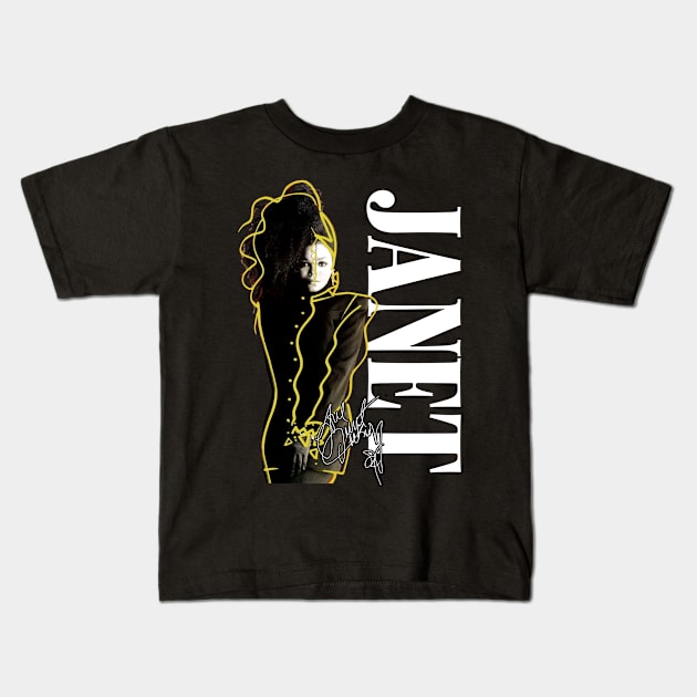 Janet Jackson Vintage Tour Concert Kids T-Shirt by Pernilla Taavola